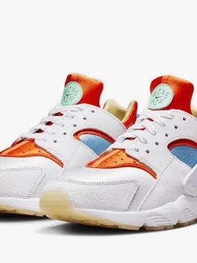 Nike White, Orange & Light Blue Athletic Sneakers